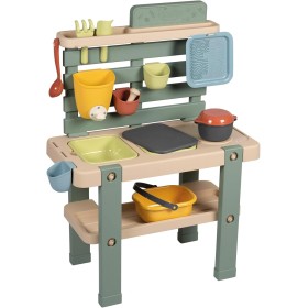 Smoby Life Cocina de Barro – Juguete de Exterior Infantil con 11 Accesorios – Depósito de Agua 1L y 2 Grandes Bandejas