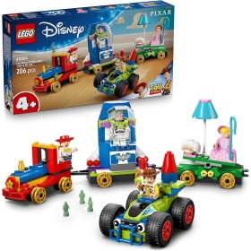 LEGO | Disney y Pixar Tren de Celebración de Toy Story y Coche RC de Juguete con Minifiguras de Woody, Buzz Lightyear, Jessie y