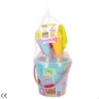 ColorBaby Color Beach Set Juguetes de Playa, Cubo Pala y rastrillo, Regadera y moldes, Juegos Arena, de Verano, Bolsa de Red