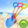 Palas de Playa para niños, Pala de Arena de plástico ABS de 40 cm con Mango de Madera Duradero para niños pequeños, Caja de