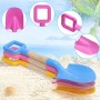Palas de Playa para niños, Pala de Arena de plástico ABS de 40 cm con Mango de Madera Duradero para niños pequeños, Caja de