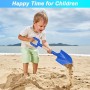 Palas de Playa para niños, Pala de Arena de plástico ABS de 40 cm con Mango de Madera Duradero para niños pequeños, Caja de