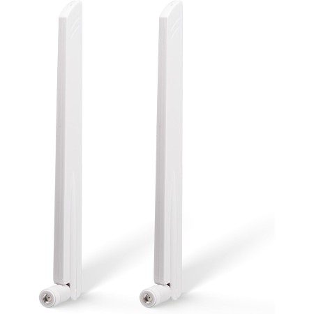 Eightwood Antena WiFi 6E, antena de 2,4 GHz, 5 GHz, 6 GHz, Wi-Fi, 6 dBi RP-SMA WiFi, antena para PC, color blanco, compatible