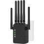 Repetidor WiFi Largo Alcance, Extensor de WiFi, Amplificador Señal WiFi, Modo Repetidor/Router/Ap, 6 Antenas, 2 Puertos LAN,Plug