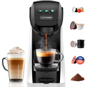 Warriors1 Cafetera Cápsula 5en1 para Dolce Gusto, Nespresso, Lavazza A Modo Mio, Espresso Point y Café Molido, 20bar, 0,8L,