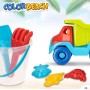 ColorBaby - Juguetes de Playa para niños, Bolsa Juguetes Playa, Cubo Arena, diámetro 18 cm, cedazo, Pala, rastrillo, regadera,
