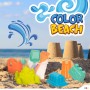 ColorBaby - Juguetes de Playa para niños, Bolsa Juguetes Playa, Cubo Arena, diámetro 18 cm, cedazo, Pala, rastrillo, regadera,