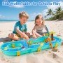 Gaethra Juguete de Mesa de Arena y Agua 3+ Jahr, Mesas de Juegos Exteriores para Agua y Arena con 2 Barcos, 6 Figuras Animales,