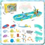 Gaethra Juguete de Mesa de Arena y Agua 3+ Jahr, Mesas de Juegos Exteriores para Agua y Arena con 2 Barcos, 6 Figuras Animales,