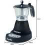 BEPER BC.041N Lucilla Cafetera Eléctrica de Aluminio Programable de 3 Tazas (100 ml), Temporizador, Café Caliente durante 30
