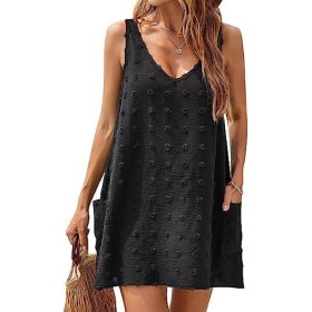 Vestido de Playa para Mujer Sin Mangas Suelto Ropa de Baño Playa Traje de Baño Vestido de Bikini Camisolas y Pareos Beach Bikini