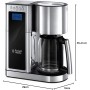 Russell Hobbs Cafetera de Goteo Elegance - Diseño de Cristal, Capacidad de 1,25L, Soporte de Filtro Extraíble, Tecnología
