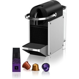 Nespresso De'Longhi Pixie EN127.S, Máquina de Café en Cápsulas, Espresso y Café Lungo, Modo ECO, Diseño Compacto, Sistema de