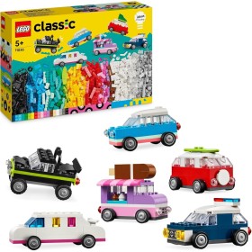 LEGO Classic Vehículos Creativos Coloridos, Maquetas de Coches Urbanos: Coche de Policía, Camión y Más, Juguete de Construcción
