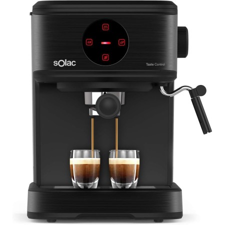 Solac CE4498 Taste Control - Cafetera espresso táctil, 20bar, Double Cream, Espresso y Cappuccino, 850W, parada automática, 1 o