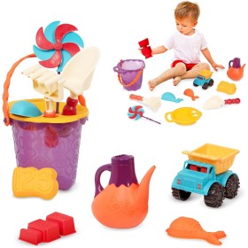 B. toys – Juguete de playa didáctico para niñas y niños – 11 Juguetes para la arena – Juguetes de playa y bolsa de