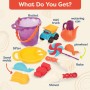 B. toys – Juguete de playa didáctico para niñas y niños – 11 Juguetes para la arena – Juguetes de playa y bolsa de
