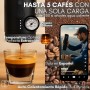 Cafetera Espresso Portátil 20 Bares, Compatible Cápsulas pequeñas y Café Molido, USB-C Recargable, Autocalentable, para Coche,