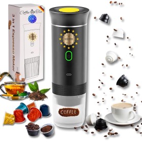 Astur Group Cafetera Portatil Capsulas, Cafetera Multicapsulas y Molido, Maquina de Cafe, Cafetera Capsulas Portatil, Calienta