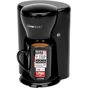 Clatronic KA 3356 Cafetera eléctrica pequeña de Goteo automática, Capacidad de 1 Taza café, 300 W, 1 Cups, plástico, Negro