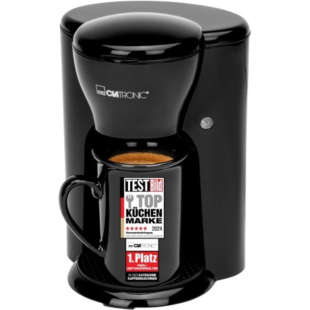 Clatronic KA 3356 Cafetera eléctrica pequeña de Goteo automática, Capacidad de 1 Taza café, 300 W, 1 Cups, plástico, Negro