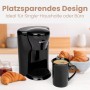Clatronic KA 3356 Cafetera eléctrica pequeña de Goteo automática, Capacidad de 1 Taza café, 300 W, 1 Cups, plástico, Negro