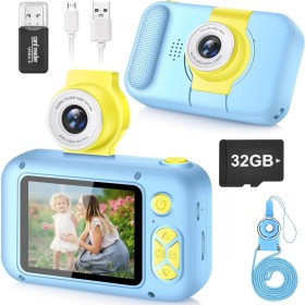 ARNSSIEN Camara Fotos Infantil,Camara de Fotos para Niños con Lente de 180°Flip y Pantalla IPS 2,4 Pulgadas,Juguete de