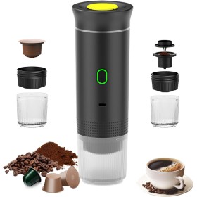 Umisu 3 en 1 Cafetera Espresso Portátil, Máquina de Café Portátil Eléctrica Café Expreso Recargable para Cápsulas Pequeñas o