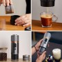 CONQUECO Cafetera Portátil con Cápsula de Espresso - 12V Máquina de Café Electrica con Batería - para Coche Camión y Viajes -