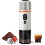 CONQUECO Cafetera Portátil con Cápsula de Espresso - 12V Máquina de Café Electrica con Batería - para Coche Camión y Viajes -