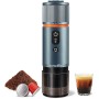 CONQUECO Cafetera Portátil con Cápsula de Espresso - 12V Máquina de Café Electrica con Batería - para Coche Camión y Viajes -