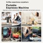 Winwj Cafetera portátil eléctrica de cápsulas, con batería para camping y viajes, cafetera de 12 V para coche con