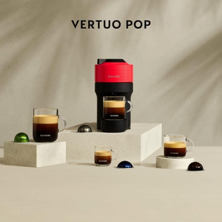 Krups Nespresso VERTUO Pop XN9204 - Cafetera de cápsulas, máquina de café expreso, 4 tamaños tazas, tecnología Centrifusion, 35%
