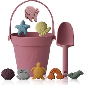 Melearch Juguetes de Playa para niños, Juego de 10 Piezas de Arena, Cubo y Pala, Herramientas de Arena Divertidas al Aire Libre