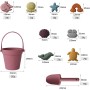 Melearch Juguetes de Playa para niños, Juego de 10 Piezas de Arena, Cubo y Pala, Herramientas de Arena Divertidas al Aire Libre
