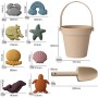 Melearch Juguetes de Playa para niños, Juego de 10 Piezas de Arena, Cubo y Pala, Herramientas de Arena Divertidas al Aire Libre