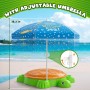 HYES Arenero de Tortuga para Jardin, Arenero con Sombrilla, 8 Piezas de Pala de Arena, Juguete de Playa, Arenero Niños con Tapa,