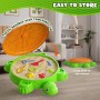 HYES Arenero de Tortuga para Jardin, Arenero con Sombrilla, 8 Piezas de Pala de Arena, Juguete de Playa, Arenero Niños con Tapa,