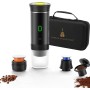 Nicoone Cafetera espresso portátil para camping, máquina de café expreso, inalámbrica, eléctrica, 3 en 1, cafetera en polvo para