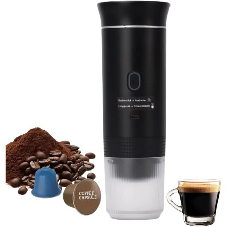 Hybrid Dec Cafetera Portátil Espresso con Calentamiento Rápido | USB-C | Máquina de Café Portátil Automática 3 en 1 | Ideal para