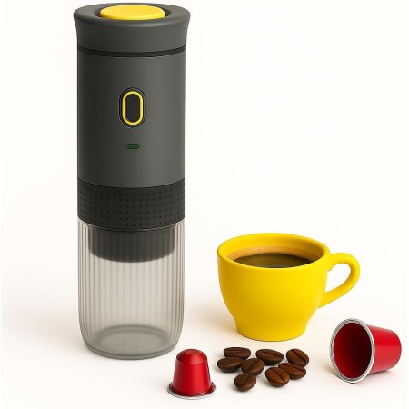 Duckdik Cafetera Espresso Portátil 3 en 1, Autocalentable 20 Bar, Compatible con Cápsulas Cápsulas Pequeñas o Grandes y Café