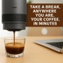 Duckdik Cafetera Espresso Portátil 3 en 1, Autocalentable 20 Bar, Compatible con Cápsulas Cápsulas Pequeñas o Grandes y Café