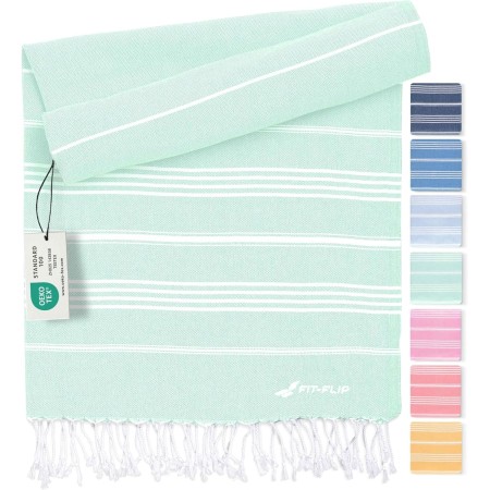 Fit-Flip Toallas Playa Hammam – Pareos Grandes de algodón 100% – Toalla Pareo compacta, Gigante y Secado rápido – Fouta XL