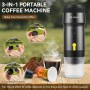 Kssiaz Cafetera Espresso Portátil, Máquina de Café Eléctrica con Autocalentamiento, USB y Cargador de Coche, Mini Cafetera con