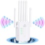 Repetidor,Amplificador de señal WiFi, 6 Antenas, 2 Puertos LAN, Amplia área de Cobertura, Señal Fuerte, Ideal para la Oficina y
