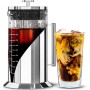 Cafe Du Chateau Cafetera de café italiana, con tapa superior transparente, acabado brillante, cuchara de clip de café, 6 tazas