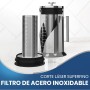Cafe Du Chateau Cafetera de café italiana, con tapa superior transparente, acabado brillante, cuchara de clip de café, 6 tazas