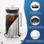 Cafe Du Chateau Cafetera de café italiana, con tapa superior transparente, acabado brillante, cuchara de clip de café, 6 tazas