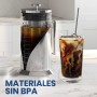 Cafe Du Chateau Cafetera de café italiana, con tapa superior transparente, acabado brillante, cuchara de clip de café, 6 tazas