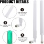 Antena 4G LTE SMA macho blanca 10dBi, 2 paquetes Cellular Trail Cameras Extender compatible con B593S-850 B880 B890 B310 B593 4G